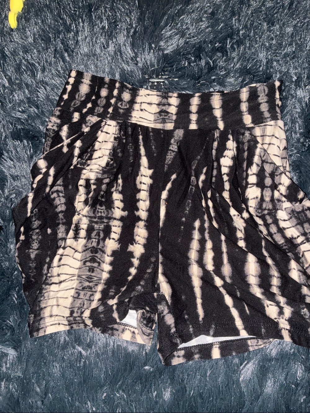 Black & Gray Tie-Dye Women’s Intimate Shorts - Size M